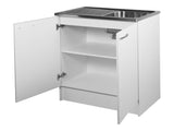 2 Door, 900mm Kitchenette with Stainless Steel Top