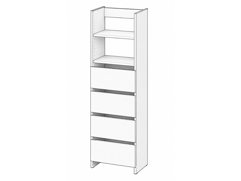 How to assemble a wardrobe tower with handleless standard drawers