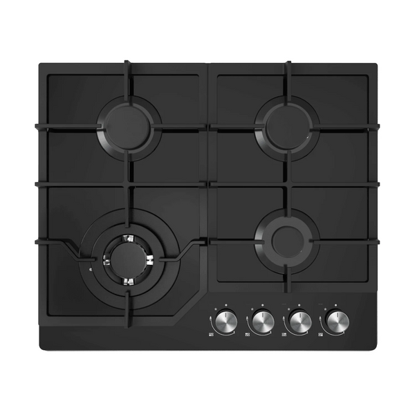 Midea 60cm 4 Burner Gas Cooktop Black Glass