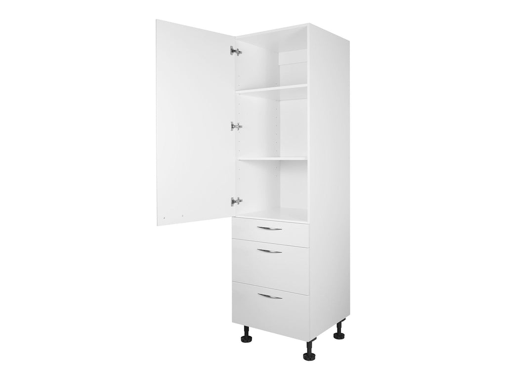 1 Door, 3 Drawer Tall Cabinet - Adjustable Feet