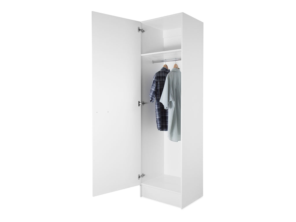 1 Door Tall Wardrobe Cabinet - Integrated Toe Kick
