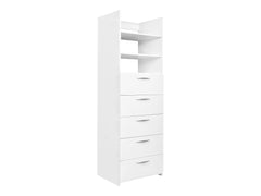 Wardrobe Tower with Drawers and Handles